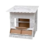 Tektorado - Spielhaus aus Pappe für Kinder - Kinderspielhaus aus Karton zum Bemalen und Spielen - für Outdoor & Indoor - für Kinder ab 3 Jahren - Kaufladen
