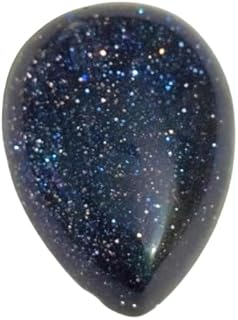 حجر العقيق الكريم على شكل دمعة من دازلينج ستار، لون ازرق لامع