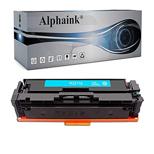 Alphaink Toner Ciano Senza Chip Compatibile Con Hp 207A W2211A, Per Stampanti Hp Color Laser Pro M255Dw, M283Cdw, M283Fdw - Mfp M282Nw