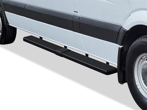 APS Running Boards Compatible with Dodge Sprinter 2007-2009 Full Size Van & Mercedes-Benz Sprinter 10-25 3-Door(Exclude Passenger Van with Rear A/C and 2015 4X4) (Stainless Steel Black 6in)