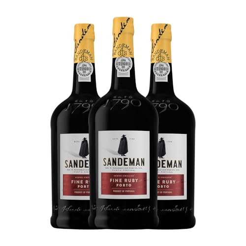 Sandeman Porto Fine Ruby Porto 1 L Vino generoso (Caja de 3 Botellas de 1 L)