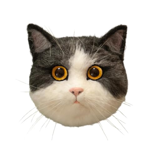 MeowPick Needle Felting Kit with Cat Head Mold, Animals Needle Felting Set, DIY Wool Felt Materials Set with Felting Tool and Instruction for Quick Needle Felting Craft (Blue and White)
