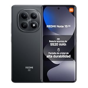 XIAOMI REDMI Note 15 5G – Smartphone de 8+256GB, Pantalla AMOLED FHD+ de 6,77″, Snapdragon 6 Gen 3, cámara de 108 MP, batería de 5520 mAh, Cargador no Incluido, Negro (Versión ES)