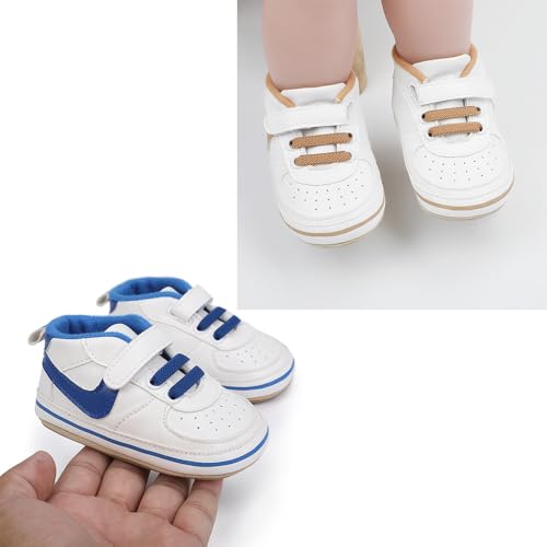 Image of Clowora Unsex Baby Shoes Boys Girls Infant Sneakers Non-Slip Soft Rubber Sole Toddler Crib First Walker Lightweight Shoes