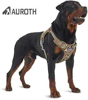 Auroth Tactical Dog Training Harness No Pulling Front Clip Leash Adhesion Reflective K9