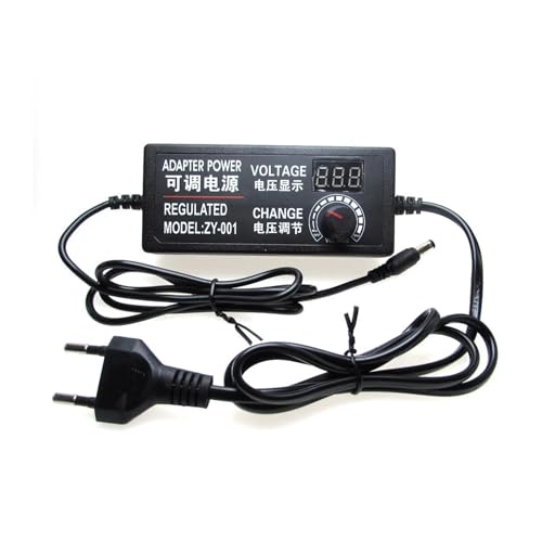 PDFEswm Fuente de alimentación CA CC 3V 5V 9V 12V 24V 36V 1A 2A 3A 5A 10A Adaptador de Fuente de alimentación Ajustable de 220V a 12V 5 12 24 V voltios(3V - 24V 1A,2 Plug)