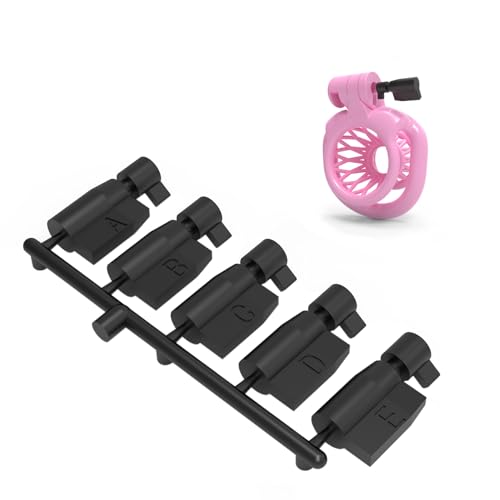Crysore 5 serrures en plastique à usage unique, Chastity Cage Male Key Noir Cage de chasteté portable Invisible Lock Cylinder Accessoires de jouets sexuels pour les hommes