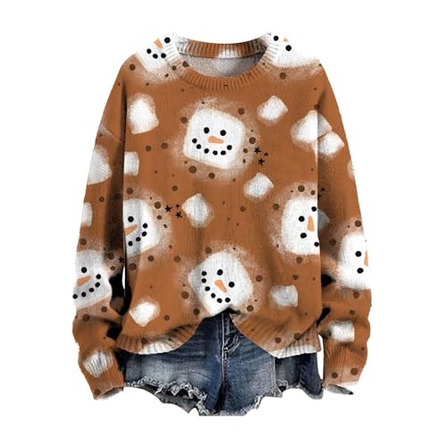 Black Hoodie Women's Christmas Jumpers Plus Size Long Sleeve Knit Sweater Fashion Christmas Artistic Print Sweatshirts Casual Crewneck Longline Hoodie