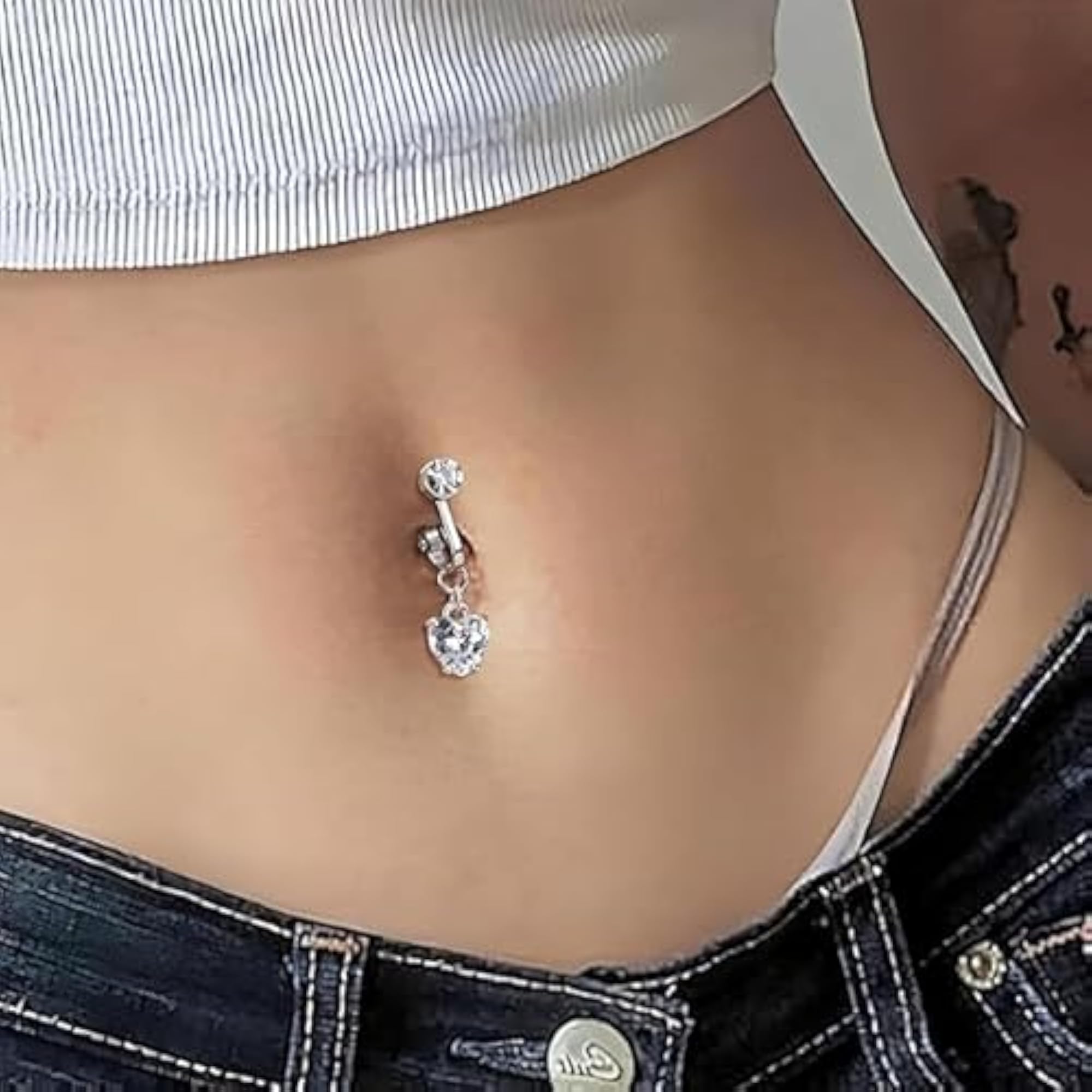 Women's Stainless Steel Belly Button Ring, Hypoallergenic