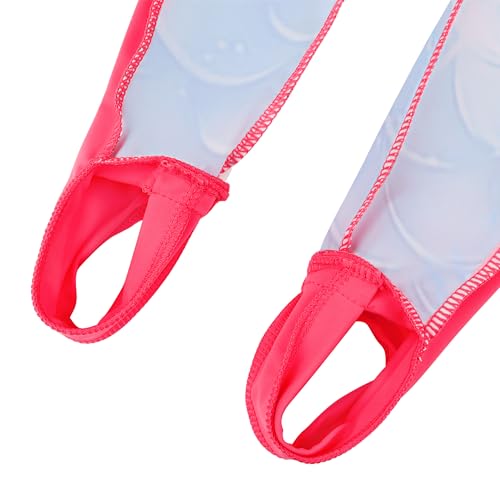Image of TFJH E Girls Long Sleeve One Piece Swimsuit UPF 50+ Front Zipper Rash Guard Stirrup for Beach