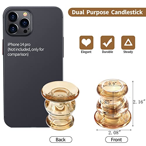 Iyouya Gold Candlestick Holders 24Pcs, 2.1" H Taper Candle Holders Bulk For Pillar Candles, Taper Candles, Glass Candle Holders For Wedding, Party&Festival #TOP1