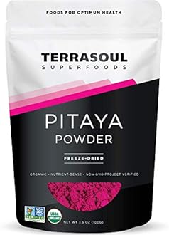 Terrasoul Superfoods Organic Freeze-Dried Pitaya Powder (Dragonfruit), 3.5 Oz - Vibrant Color | Antioxidants | Vitamin C