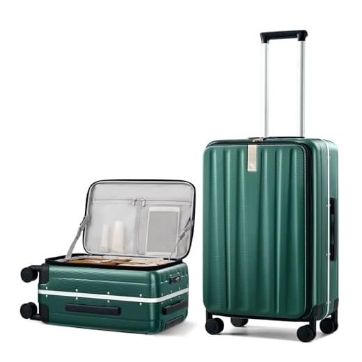 Hanke 24 Inch Checked Luggage with Front Opening