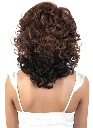 Tiara Synthetic Wig By Motown Tress In F1B/30, Cap Size: Average, Length: Medium #TOP3