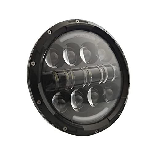 yeacher Farol de LED de motocicleta redondo de 7 polegadas com substituição DRL branco/âmbar para Je