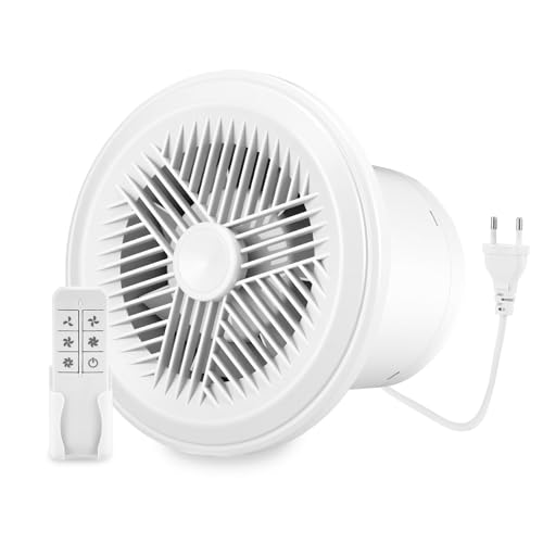 Nastopee Ventilador de Baño de 4 Inch,Ventilador de Extracción con Mando a Distancia,5 Velocidades,Silencioso,100 m³/h,con Válvula Antirretorno para Baño,Aseo,Cocina,Lavadero,Garaje,Sótano