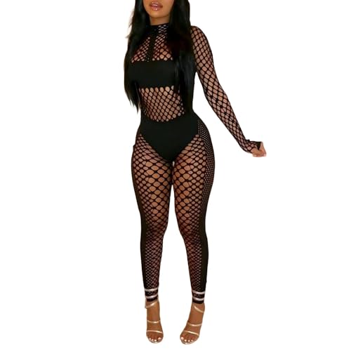 WEICHUJIAN fishnet mesh jumpsuit
