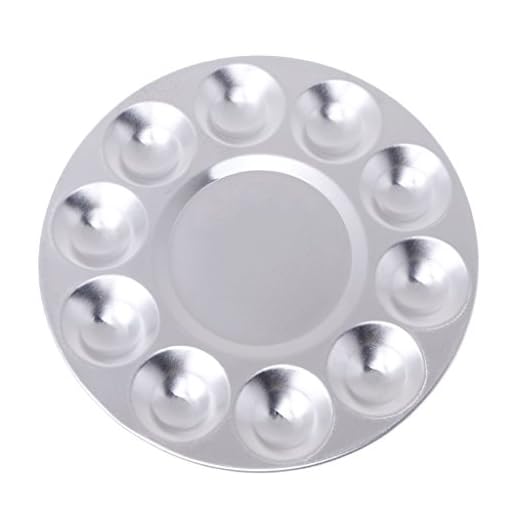 KERDEJAR - Paleta de Pintura de Aluminio Redonda de Aluminio con 10 Ranuras