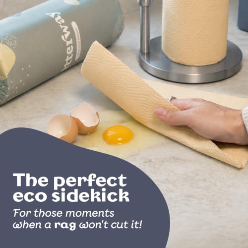Image of Betterway Bamboo Natural Brown Paper Towels - 8 Rolls, 2 Ply, 110 sheets - Plastic Free, PFAS Free, Disposable Kitchen Paper Towels - Select Size, Tree Free, Compostable, Strong & Absorbent
