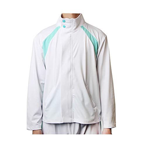 Idealcos Haikyuu - Chaqueta deportiva para adultos, para cosplay, karasuno Aoba Johsai blanco. M