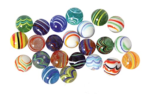 Glasmurmeln Streifenmix 20mm 24-TLG.