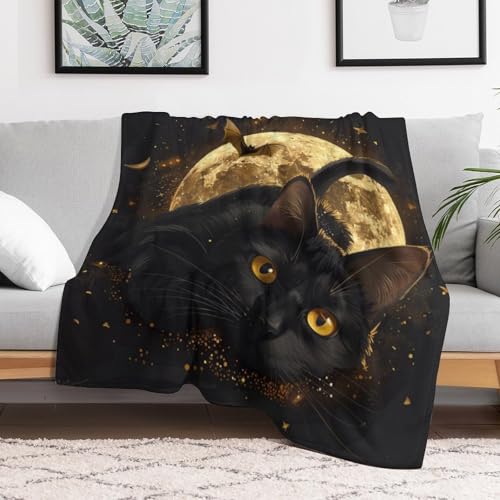 Plaid chat noir pour Halloween couverture douce soirée cocooning - 6