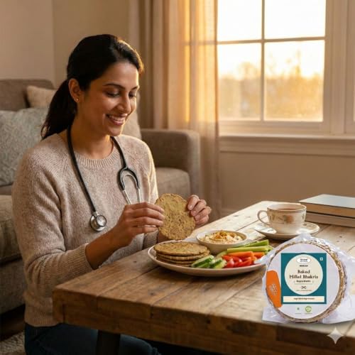 Image of NIHKAN Baked Bajra Methi Bhakri - 200 Gms | Ready to Eat Millet Snack | Low Calorie No Palm Oil No Preservatives | Healthy Traditional Gujarati Snacks | Made in cold pressed sesame oil