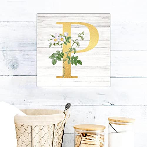 Lettres dorées en bois monogramme chic 40cm pour décoration murale