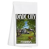 Lantern Press Dade City, Florida, Orange Orchard Scene (100% Cotton Tea Towel, Decorative Hand Towel, for Kitchen and Home)