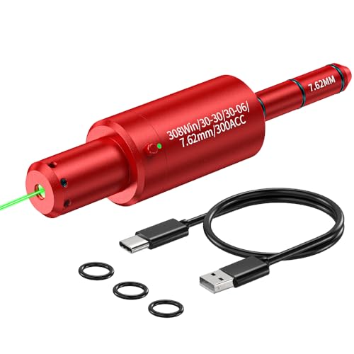Vantara Laser Training Cartridge Boresighter - Upgraded Dual Purpose Magnetic Green Laser Dry Fire Bullet Bore Sighting for 308Win/30-30/30-06/7.62m/300ACC Dry Fire Training System