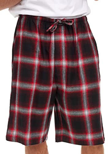 Andrew Scott Men's 3 Pack Light Weight Cotton Flannel Soft Fleece Brush Woven Pajama/Lounge Sleep Shorts (3 Pack - Assorted Classics Plaids, Small) #TOP3