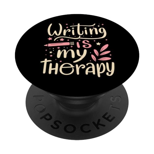Groovy Writers Writing Is My Therapy Author Writer PopSockets PopGrip Intercambiable
