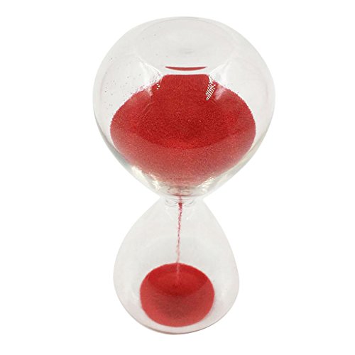 Sharplace 15 Minuten Uhr Teeuhr - aus Glas & - 13.5x5.5cm, rot