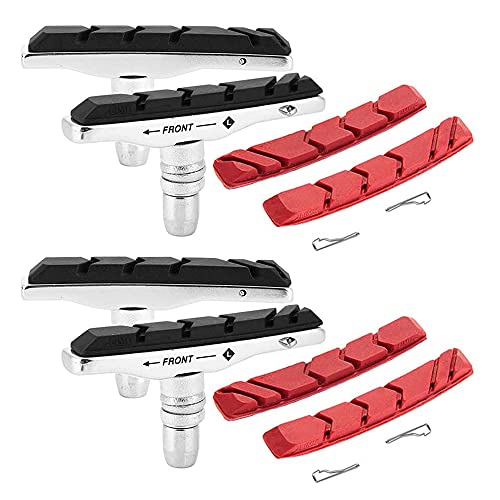 Mesee 2 Paar V-Brake Bremsbeläge, Fahrrad Bremsbeläge Set, Bremsschuhe...