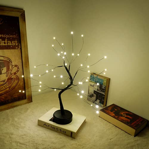 Lampe de table LED Bonsaï - 20 pouces - Alimentation par USB - Avec interrupteur tactile - Pour la maison, les fêtes, les décorations de Noël Cover