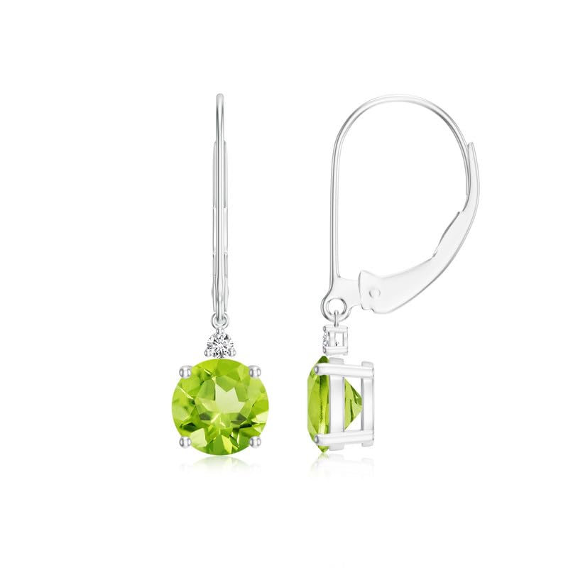 Image of Goldhartz 2 Ct. Natural Amethyst 6 mm Leverback Earrings for Women in 14k Gold Micron Plated 925 Sterling Silver, January Birthstone Dangle Earrings Jewelry for Her