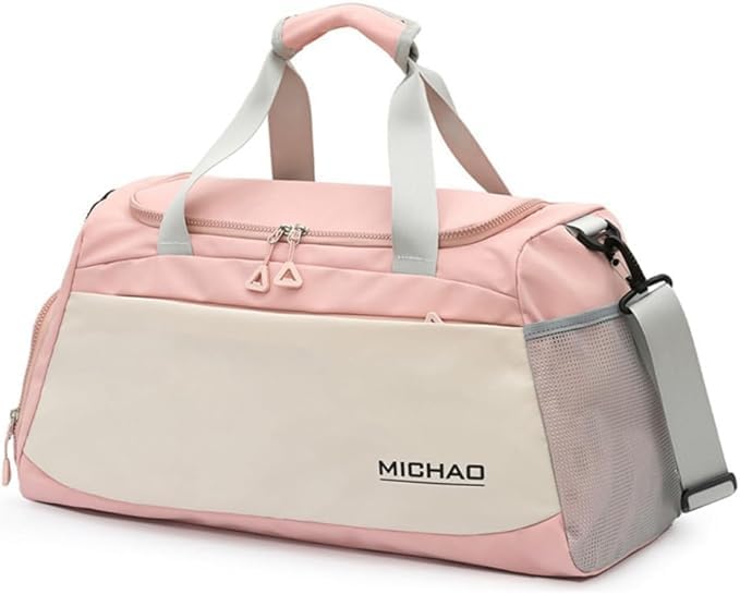 Bolsa Mala T60 Academia Bagagem Viagem de bordo bolso impermeável estilosa e com compartimento separado para tênis (rosa)