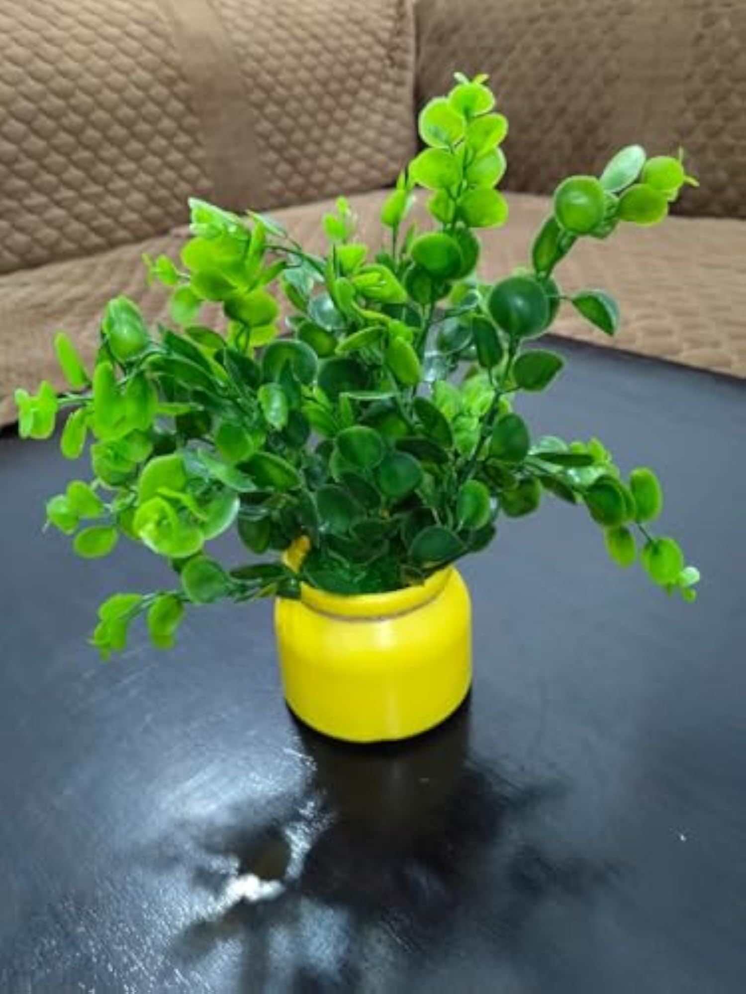 Artificial Eucalyptus Green Leave Bunch with Pot
