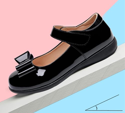 Girls Mary Jane Ballet Flat PU Leather School Uniform Dress Shoes3
