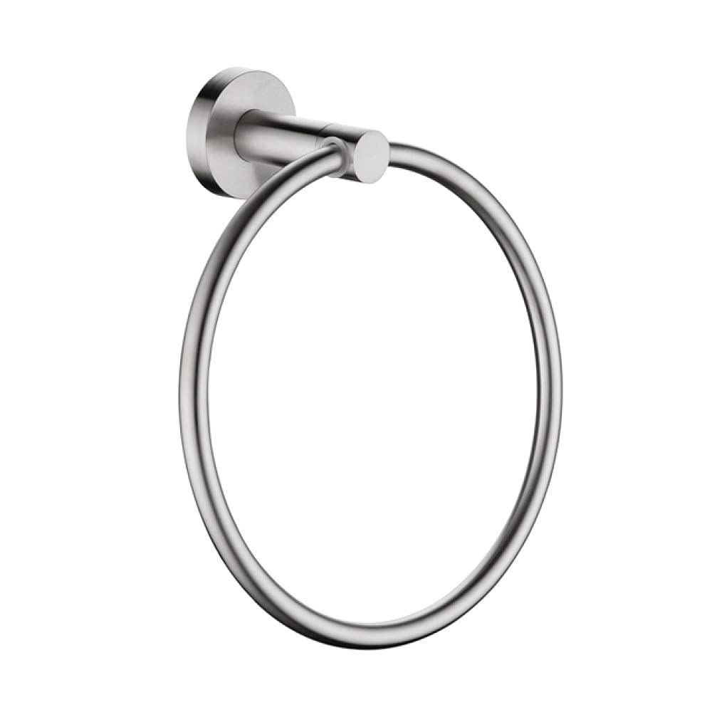 Gancho para bata y anillo de toalla en acero inoxidable cepillado