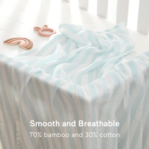 Momcozy Swaddle Blanket, Muslin Swaddle Blankets Girl, Breathable Bamboo Baby Blanket, Floral Pattern Swaddle Blankets Baby Girl, New Born Essentials For Baby 4 Pack, 47 X 47 Inches #TOP2