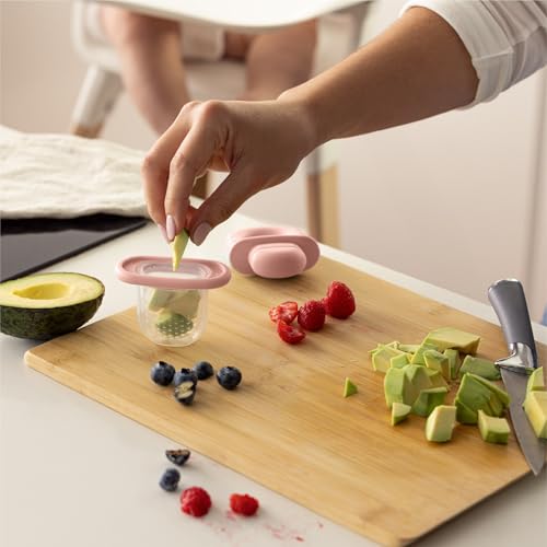 Frida Baby Push Pop Feeder, Baby Fruit Feeder, Baby Fruit Food Feeder to Safely Introduce New Foods, Fresh + Frozen Food Silicone Feeder for Babies, BPA Free, Dishwasher Safe | 3 Count, Pink - Thumbnail 5