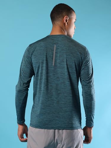 Image of CHKOKKO Men's Round Neck Full Sleeve Regular Fit Lightweight Quick Dry Activewear Gym T Shirt for Workout Training Running and Activities
