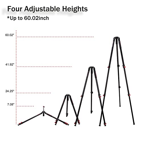 Ifootage 61''/155Cm Camera Tripod Heavy Duty,Travel Lightweight Carbon Fiber,Quick Adajustment Bowl Hand,Max Load 19.84 Lb/9Kg #TOP3