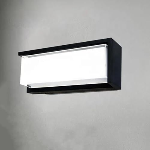 Dopa Dopastore Applique da Parete LED 24W Design Rettangolare con 3 Tonalità di Luce Integrate Regolabili Lampada per Esterni IP65 Giardino Terrazza Cortile (Nero)