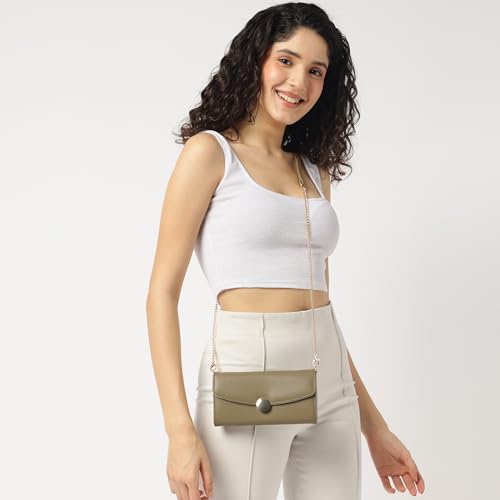 Image of Fastrack Women's Linklet Clutch | Detachable Chain, Card & Cash Slots, Magnetic Flap | Modern Evening Bag | 6 Months Warranty