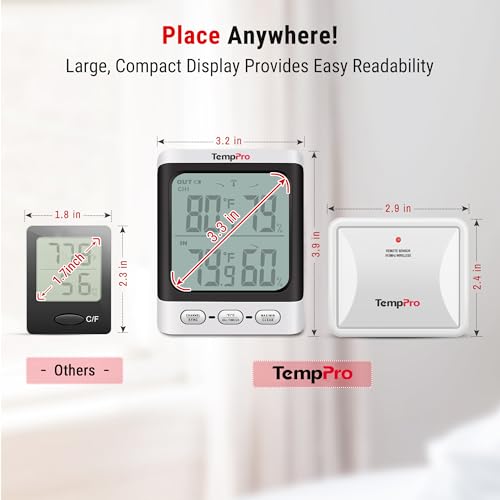 Image of TempPro TempAir 500 FT Indoor Outdoor Thermometer Wireless with Sensor