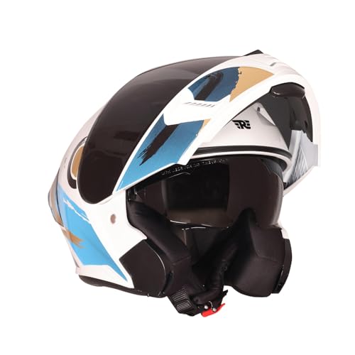 Image of Royal Enfield Stealth MOD Brushed Modular Helmet | Certification: ISI & DOT | Shell Construction: High Impact Grade ABS & Fiberglass Composite | Weight: 1200 + /-50 | Blue M