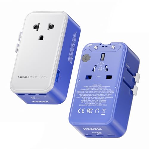�u2026�N MOMAX 1-World Pocket 70W GaN �C�O�p���j�o�[�T���ϊ��v���O ? �����^�g���x���A�_�v�^�[�iUSB-C×3 / USB-A×1 / AC×1�j �S���E�Ή� 200�J���ȏ�Ή� 100?250V�Ή� �o���E���s�E���w��