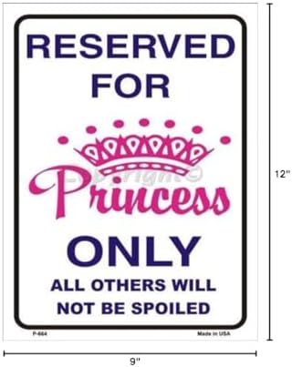 SMART BLONDE Reserved for Princess Metal Novelty Parking Sign P-664 image 3